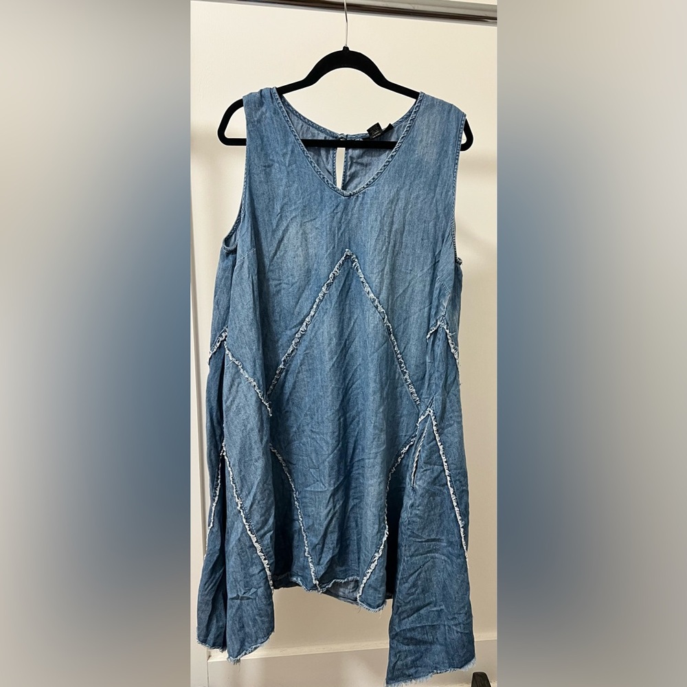 Blue Denim Sleeveless Dress